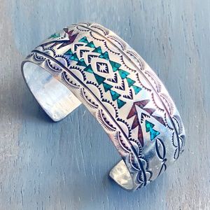 Sterling Silver & Turquoise Navajo Vintage Cuff